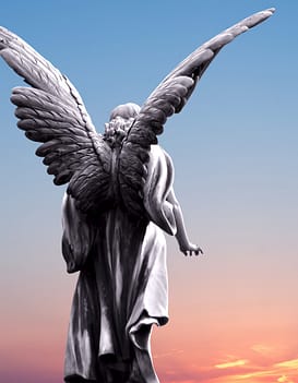 angel sunset statue