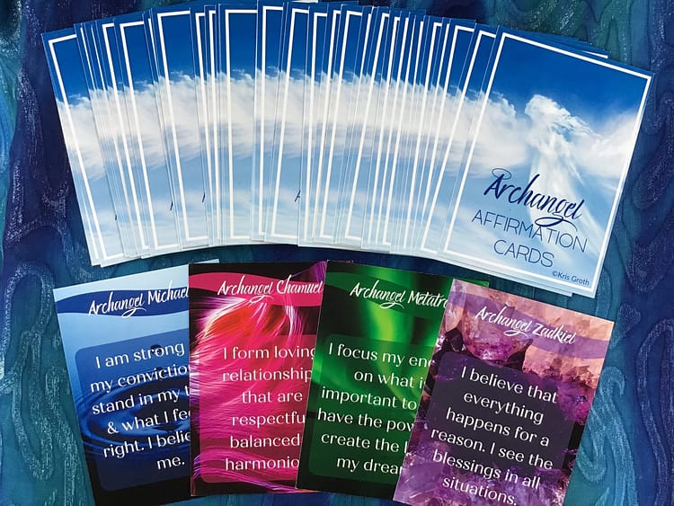 Archangel Affirmation Card deck, oracle cards, positive affirmations